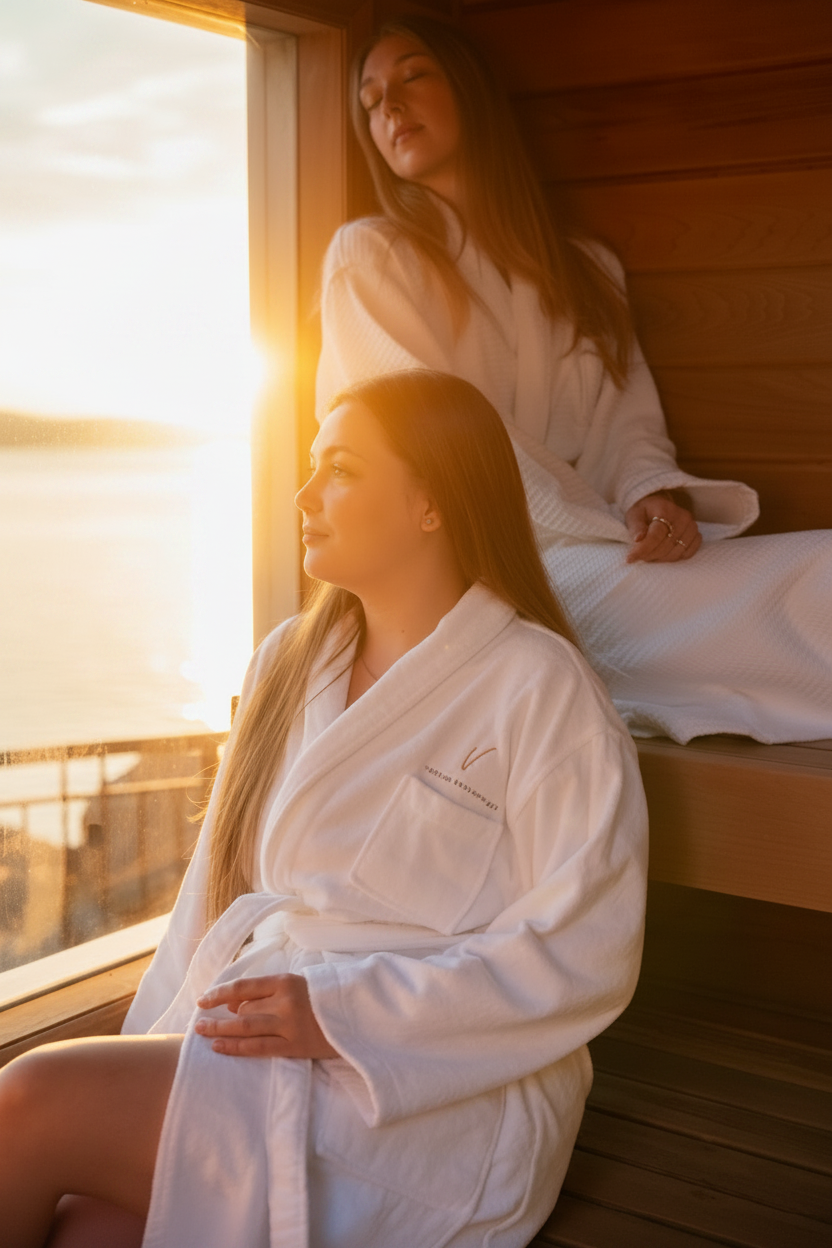 Double layer waffle Robe
